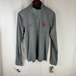 Nike Oklahoma Sooners OU Pullover Men Small Grey  Dri-FIT Quarter-Zip 926270-063